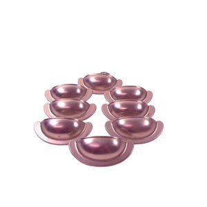 Drawer Hardware Pulls Handles Fixed Half Shell Style 8 pc w/ Screws Vintage